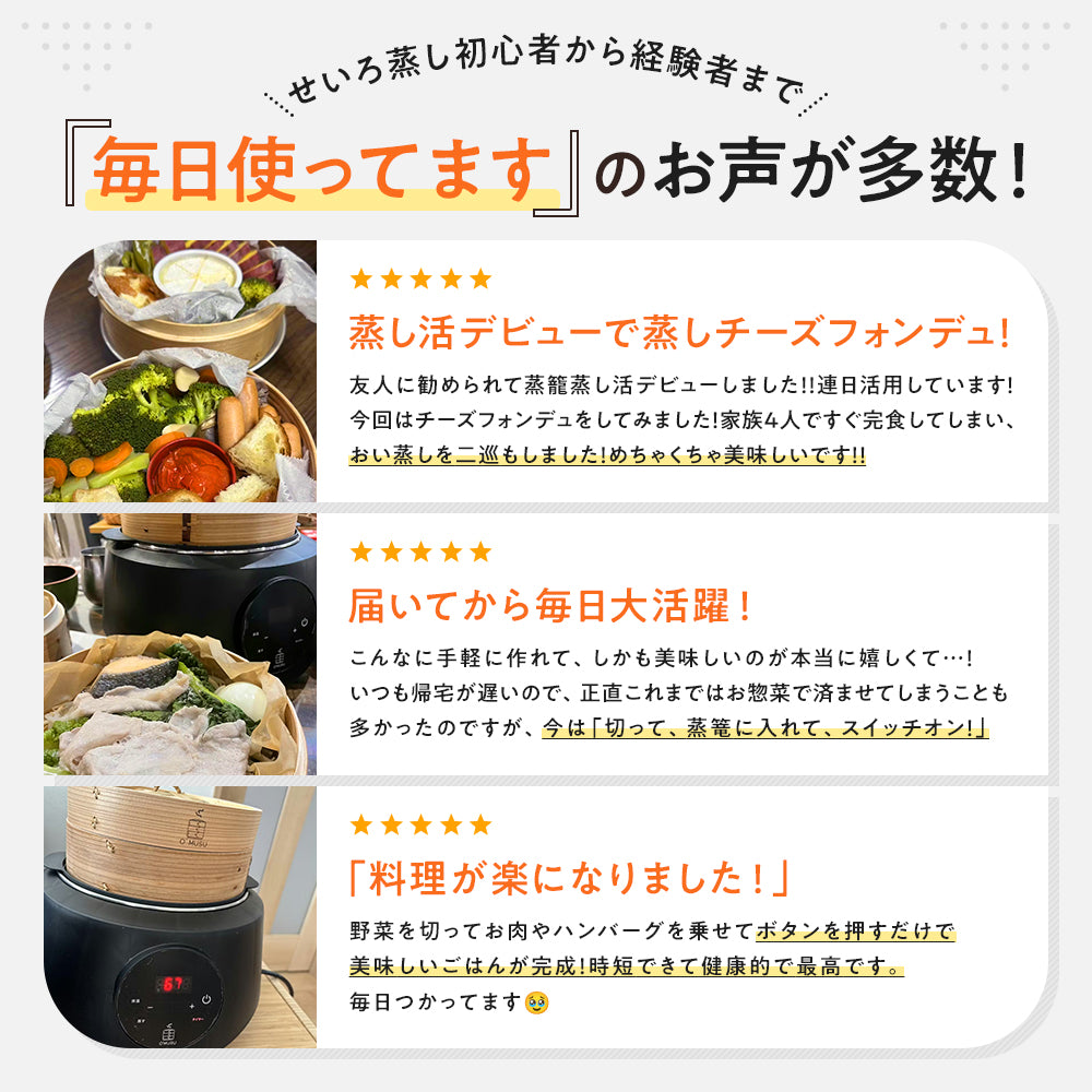 新モデル 電気蒸し器O’MUSU -オムス- (3営業日以内に発送)